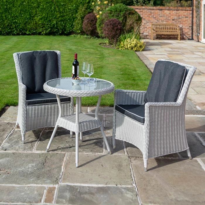 Midland Garden Furniture Hanover 2 Seater Bistro Set PUTTY GREY